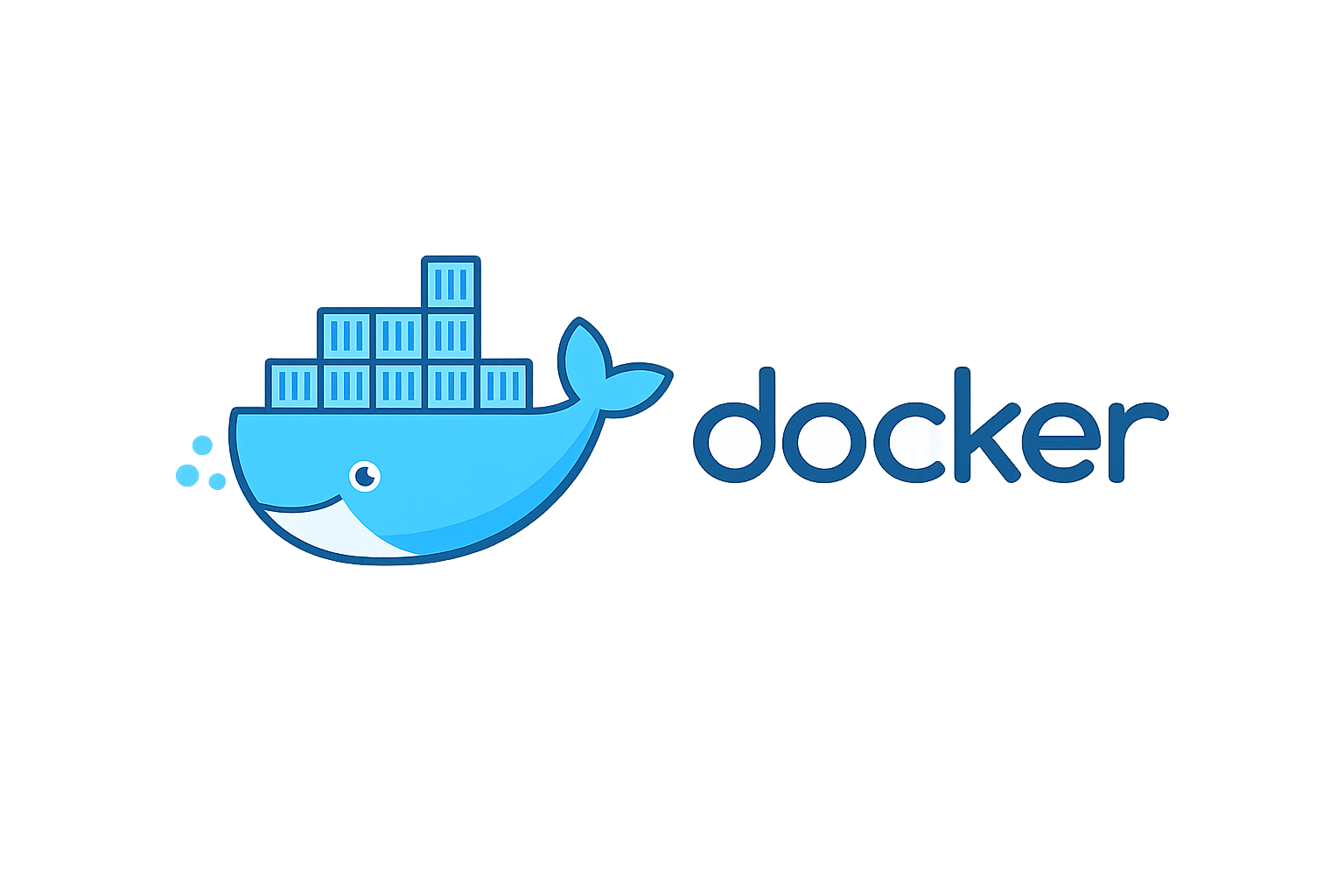Docker whale with containers logo